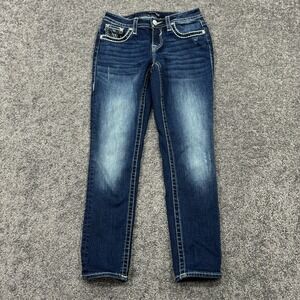 Vigoss Jeans Womens 2 L25 Blue Heritage Fit Capri Medium Wash Denim City Logo